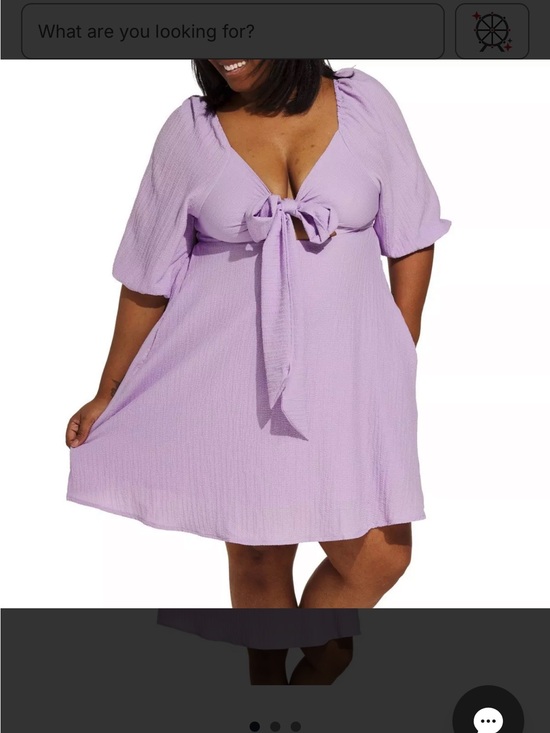 DAVI & DANI Dresses & Skirts - Lavender Tie-Front Mini Dress plus size 1x